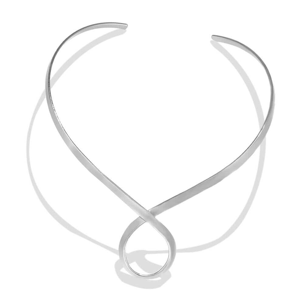 SOOL Style Twisted Simple Chokers Necklaces Minimalist Zinc Alloy Metal Gold Silver Color Chic Women Summer Party Bijoux