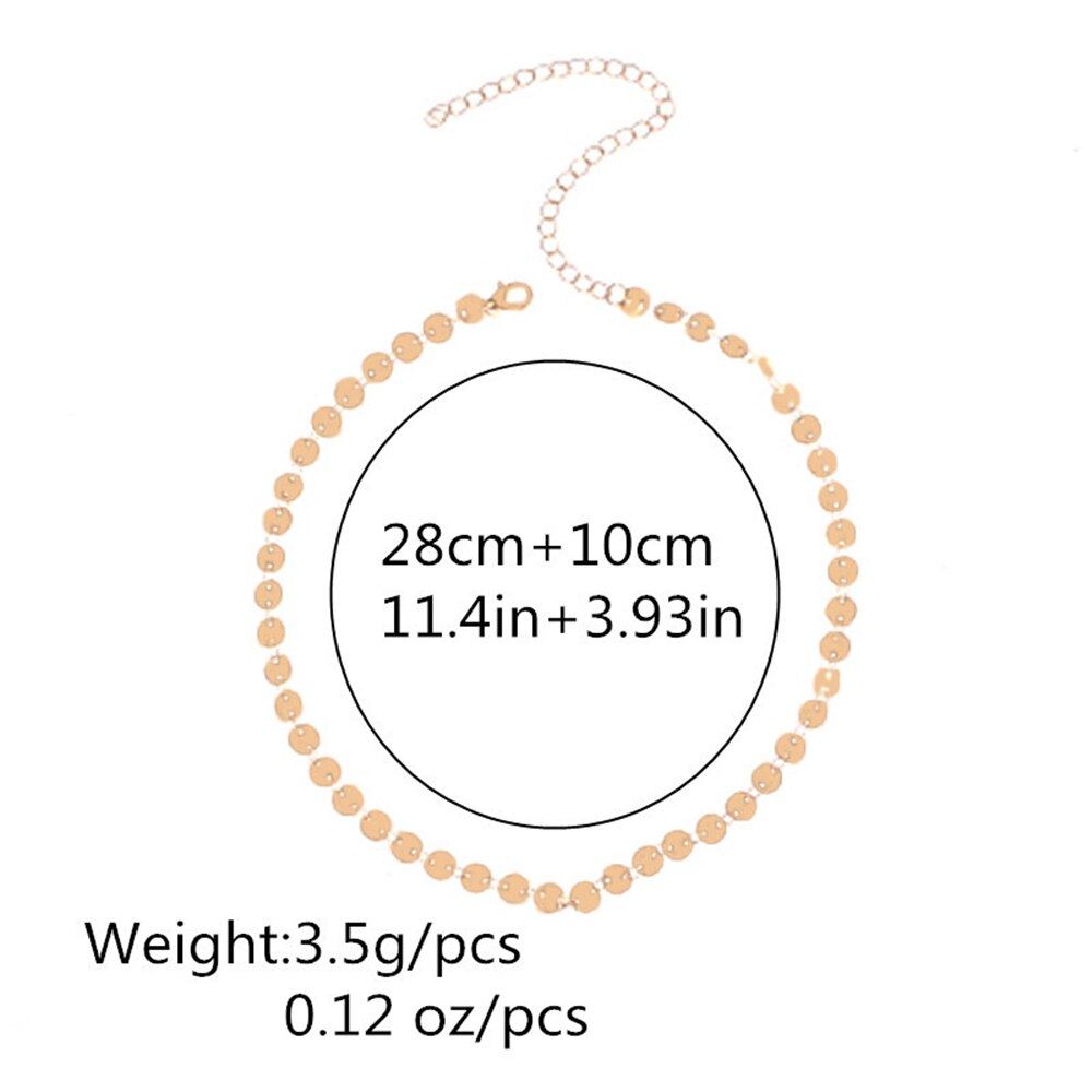 SOTrendy Maxi Style Circle sequins Chokers Necklace For Women Bijoux Charm Gold Silver Color OL Jewelry Accessories Gift