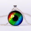 Dragon Eyes Necklace Evil Eye Round Clear Glass Cabochon Time Gem Handmade Necklaces Pendants Personality Gothic Jewelry