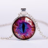 Dragon Eyes Necklace Evil Eye Round Clear Glass Cabochon Time Gem Handmade Necklaces Pendants Personality Gothic Jewelry