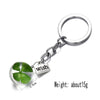 Dried Green Four Leaf Clover In Glass Ball Keychain Women Bag Hanging Charm Key Chain Lucky Trinkets St Patricks Day Gift