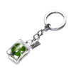 Dried Green Four Leaf Clover In Glass Ball Keychain Women Bag Hanging Charm Key Chain Lucky Trinkets St Patricks Day Gift