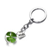 Dried Green Four Leaf Clover In Glass Ball Keychain Women Bag Hanging Charm Key Chain Lucky Trinkets St Patricks Day Gift