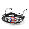 Favorite Basketball Snap Button Bracelet Punk Black PU Leather Bracelet Men Boys Wristband Ball Sports Hobby Accessories