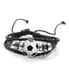 Favorite Basketball Snap Button Bracelet Punk Black PU Leather Bracelet Men Boys Wristband Ball Sports Hobby Accessories