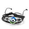 Favorite Basketball Snap Button Bracelet Punk Black PU Leather Bracelet Men Boys Wristband Ball Sports Hobby Accessories