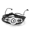 Favorite Basketball Snap Button Bracelet Punk Black PU Leather Bracelet Men Boys Wristband Ball Sports Hobby Accessories