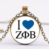 Hot! ZETA PHI BETA Sorority Necklace 4 Style ZPB Symb Art Picture Glass Gem Necklace Women Charm Choker Member Souvenir