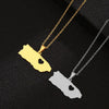 SONYA Heart Puerto Rico Map Pendant Necklaces for women Ethnic Stainless Steel Gold Color PR Puerto Ricans Party Jewelry Gifts