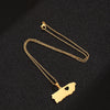 SONYA Heart Puerto Rico Map Pendant Necklaces for women Ethnic Stainless Steel Gold Color PR Puerto Ricans Party Jewelry Gifts