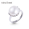 2020 New 9mm White Pearls Ring Silver 925 Adjustable Open Ring Silver Jewelry Open Ring For Lover Best Gifts M003