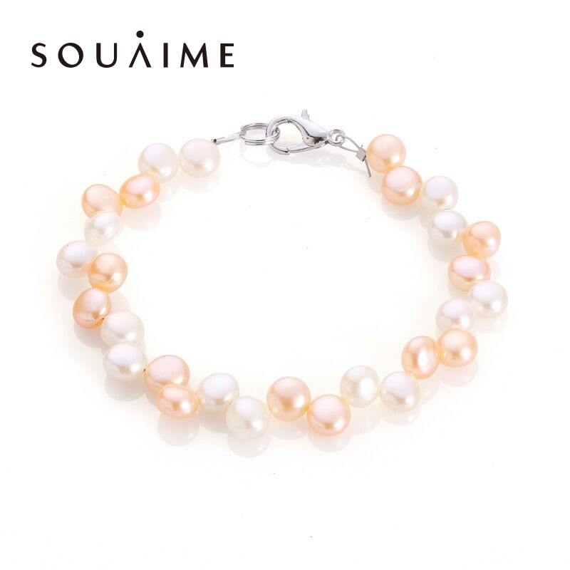 2020 New Natural Pearl Charms Bracelet 7-8MM , Red, Purple, Brown Agate Bracelet Women's Bracelet