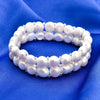 Natural Pearl Bracelet, White, Purple, Pink Pearl, 9-10mm Double Row Pearl, Lady'S Hand Chain Holid Gift