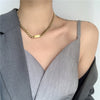 SRCOI Trendy Simple Titanium Steel Thick Chain Necklace Hip-Hop Style Exaggerated Women Clavicle Chain Jewelry Gifts