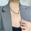 SRCOI Trendy Simple Titanium Steel Thick Chain Necklace Hip-Hop Style Exaggerated Women Clavicle Chain Jewelry Gifts