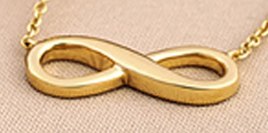 Real 18K White Pure Gold Infinity Pendant Necklaces For Choker Lucky Number Eight Geometric Silver Long Chain Necklace