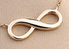 Real 18K White Pure Gold Infinity Pendant Necklaces For Choker Lucky Number Eight Geometric Silver Long Chain Necklace