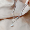 SUMENG 2021   Kpop Pearl Choker Necklace Cute Double Layer Chain Pendant For Women Jewelry Girl Gift