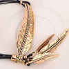 SUMENG Bohemian women girl Alloy Feather Antique Vintage Time Necklace Sweater Chain Pendant Jewelry Gifts