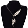 SUMENG Bohemian women girl Alloy Feather Antique Vintage Time Necklace Sweater Chain Pendant Jewelry Gifts