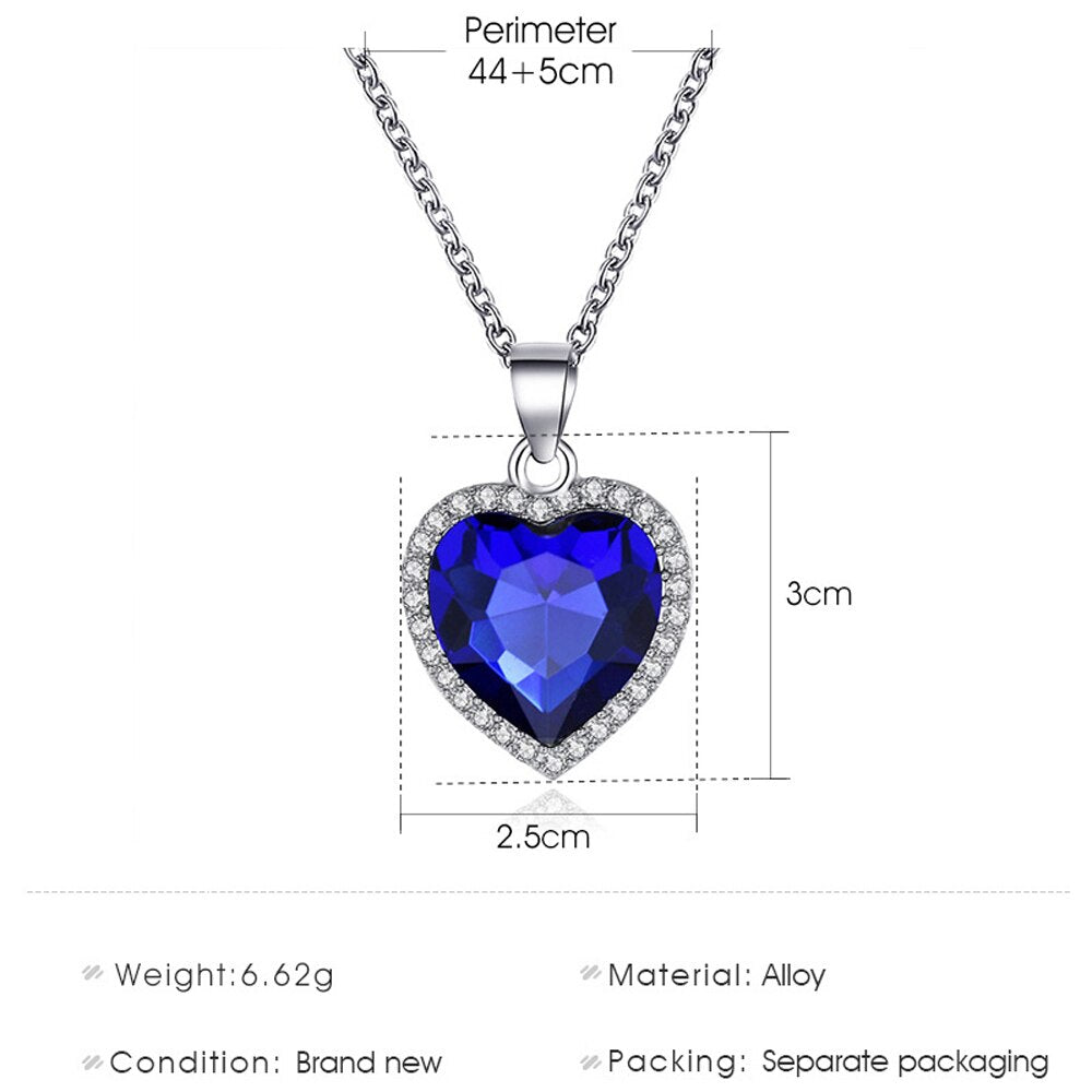 SUMENG-collar con colgante de corazón de Titanic de OCéANO AZUL para hombre y mujer, regalo de joyería, 2021