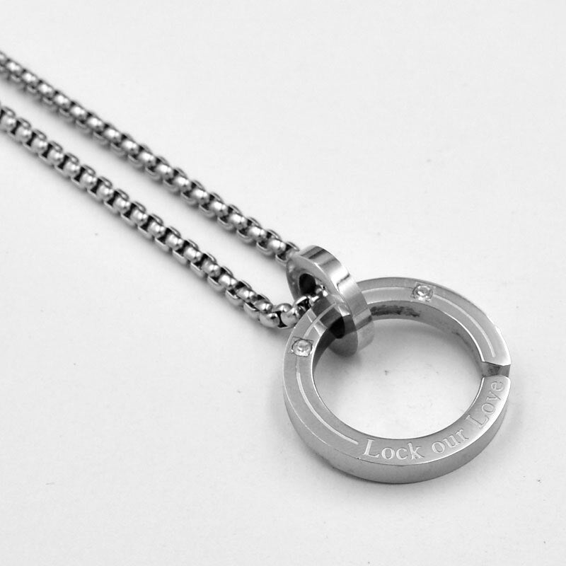 SUNNERLEES Jewelry Stainless Steel Clear Cubic Zirconia Pendant Necklace Silver Color Link Chain Men Women Gift SP106