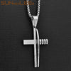SUNNERLEES Jewelry Stainless Steel Jesus Christ Cross Pendant Necklace Silver Color Gold Plated Link Chain Men Women Gift SP241