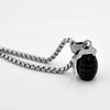 SUNNERLEES Jewelry Stainless Steel Pendant Necklace Black Silver Color Hand Grenade Model Link Chain For Men Women Gift SP104