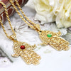 SUNSPICE-MS Gold Color Morocco Long Pendant Necklace for Women Arabic Hiphop Jewelry Turkish Ethnic Wedding Palm Bijoux