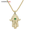 SUNSPICE-MS Gold Color Morocco Long Pendant Necklace for Women Arabic Hiphop Jewelry Turkish Ethnic Wedding Palm Bijoux