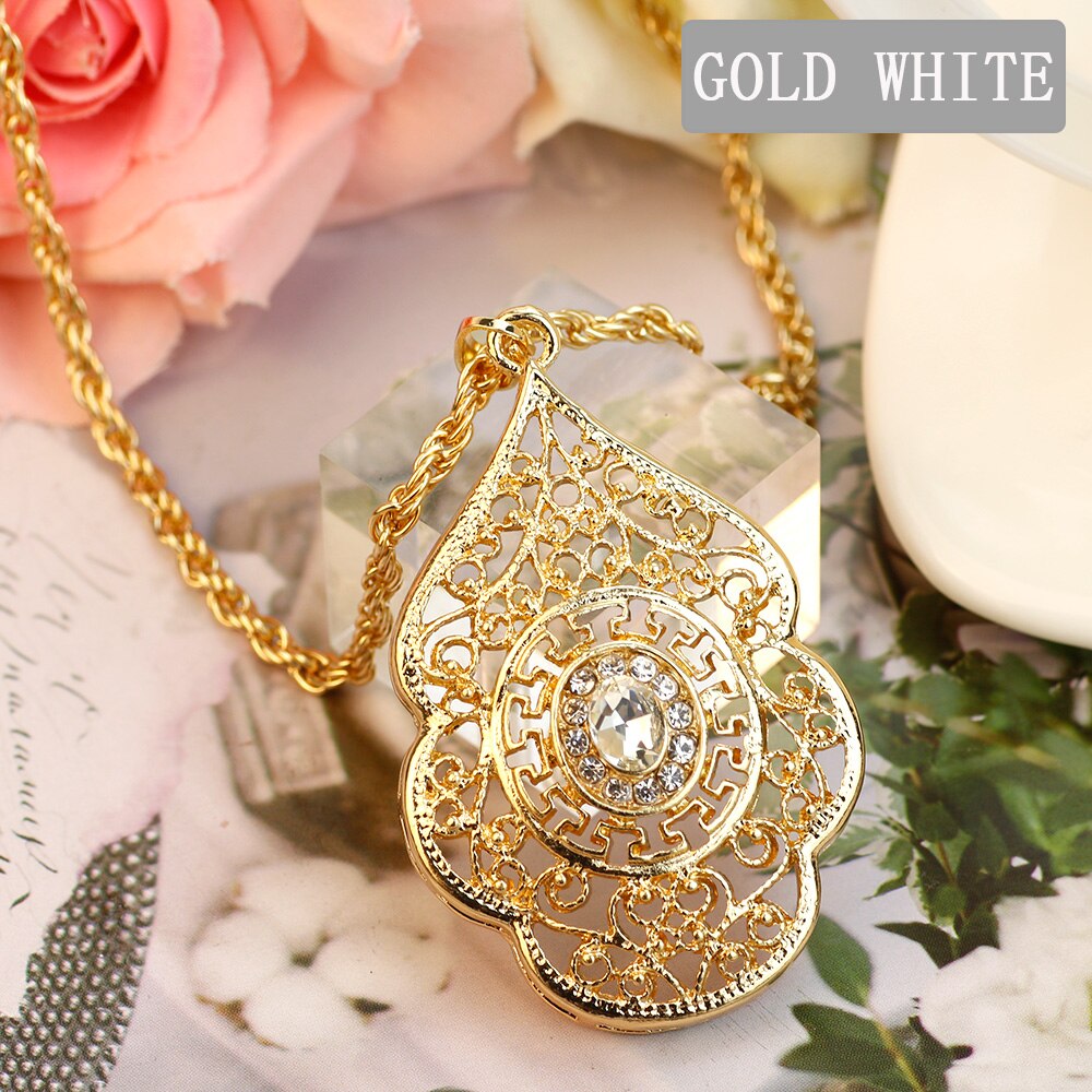 SUNSPICE-MS Morocco Caftan Pendant Necklace for Women Gold Color Ethnic Wedding Jewelry Metal Arabesque DuBai Bijoux