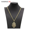 SUNSPICE-MS Morocco Caftan Pendant Necklace for Women Gold Color Ethnic Wedding Jewelry Metal Arabesque DuBai Bijoux