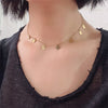 SUQI Non-fading stainless steel Round Tassel star gold Necklace Women Choker Necklaces Pendants Femme Chain jewelry gift