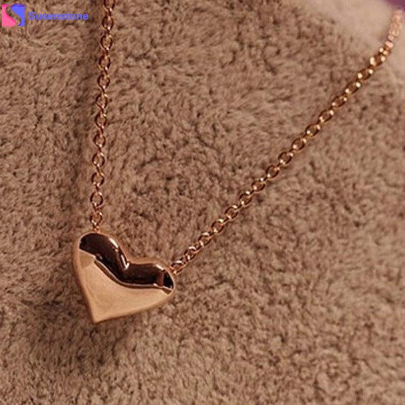 Gold Heart Necklace Fashion Women trendy Statement Chain Pendant Necklace Jewelry #1-2