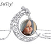 SUTEYI  Newest Personalized Photo Pendants Custom silver moon Necklace Photo of Your Baby Child lovely Loved One Gift
