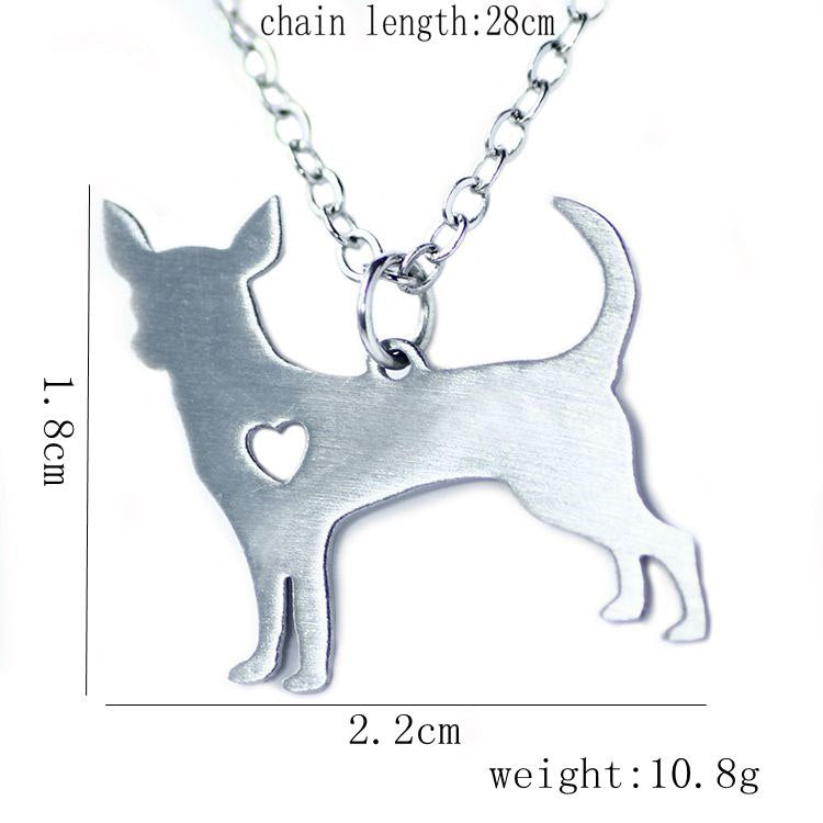 cute dog stainless steel necklace pendant manufacturers selling   fashion simple animals necklace