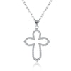 SVN108 Cross pendant fashion 925 necklace, AAA top clean cz in rhodium plated, for Women, youngs or gift.