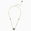 SWA 2021  Jewelry Charm Bamboo Hollow Green Leaf Crystal Pendant Necklace Women's Gift