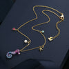 SWA Jewelry  Charm Sweet Romantic Blue Cute Colorful Ocean Seahorse Female Necklace Romantic Gift For Women