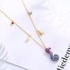 SWA Jewelry  Charm Sweet Romantic Blue Cute Colorful Ocean Seahorse Female Necklace Romantic Gift For Women