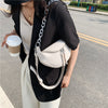 SWDF Silver Chain Design PU Leather Crossbody Bags For Women 2022 White Shoulder Messenger Handbags Small Chest Bag Travel
