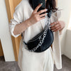 SWDF Silver Chain Design PU Leather Crossbody Bags For Women 2022 White Shoulder Messenger Handbags Small Chest Bag Travel