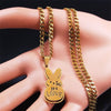 Sad for love Gold Color Stainless Steel Choker Necklace Women/Men Pendant Necklace Jewelry collar acero inoxidable N4515S06
