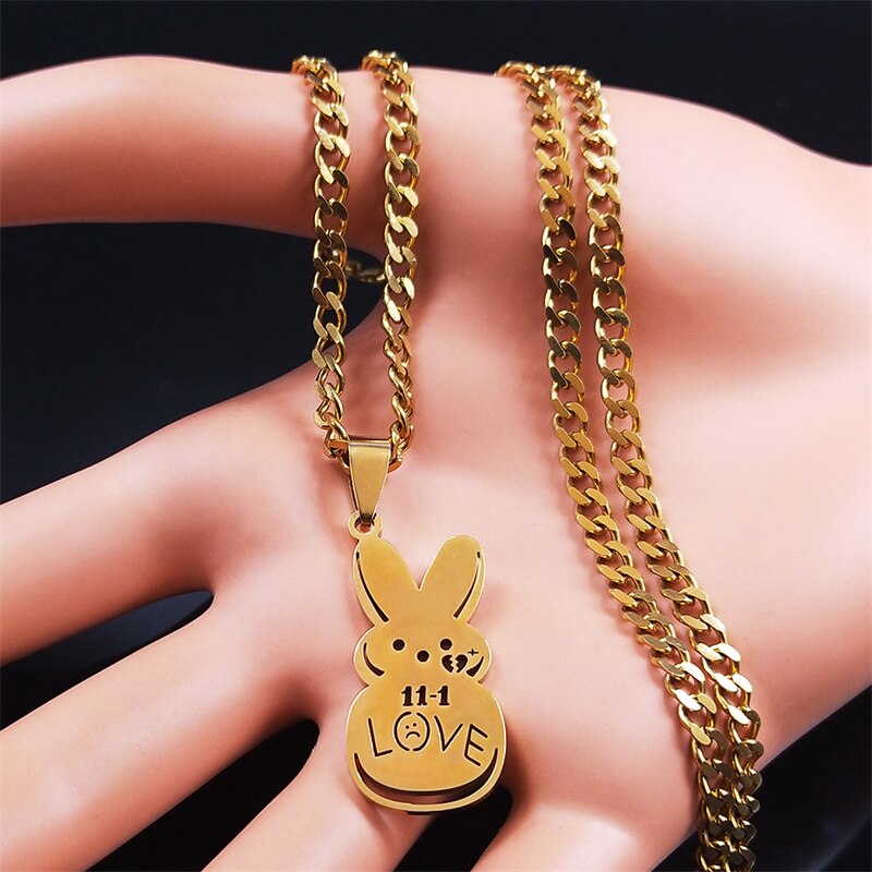 Sad for love Gold Color Stainless Steel Choker Necklace Women/Men Pendant Necklace Jewelry collar acero inoxidable N4515S06