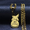 Sad for love Gold Color Stainless Steel Choker Necklace Women/Men Pendant Necklace Jewelry collar acero inoxidable N4515S06