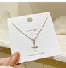 Micro-set Zircon Cross Pendant Women's Necklace  Temperament Clavicle Chain Jewelry Accessories Neck Chain