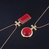 Saga of Tanya the Evil Cosplay Necklace Tanya Degurechaff Red Crystal Cross Gold Chain Necklace Pendant for Women Men Jewelry