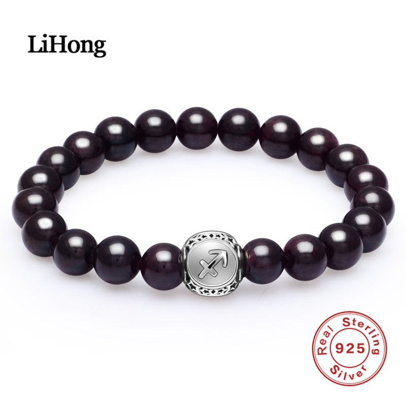Sagittarius Bracelets For Women Luxury Jewelry Fashion Femme Watch Bracelet Natural Stone Bead 8mm Bangle
