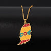 Saint Vincent Antigua Grenada Cameroon Saint Lucia Map Pendant Necklace For Women Men National Flag Item Ethnic Jewelry Gifts