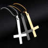 Adjustable Stainless Steel Necklaces For Men Women Inverted Cross Titanium Steel Necklace Gift Punk Necklaces Pendant 1PC